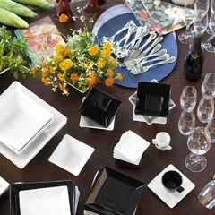 CUADRADO NEGRO - SET X 6 PLATOS POSTRE 20 CM - comprar online