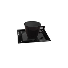 CUADRADO NEGRO - SET X 6 TAZAS DE CAFE CON PLATO 75 CC - comprar online