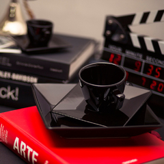 CUADRADO NEGRO - SET X 6 TAZAS DE TE CON PLATO 200 CC - comprar online