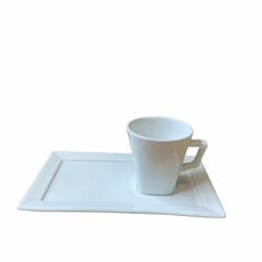 Rectangular Blanco - Set x 6 Tazas Te 200 cc C/Plato - comprar online