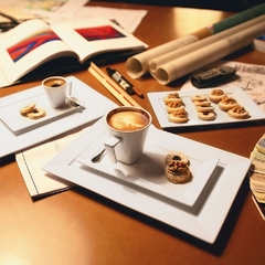 Rectangular Blanco - Set x2 Tazas De Te Con Plato 200 CC en internet