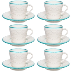 Serena Sky - Set x 6 Tazas Te 220 cc c/Plato Oxford