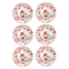 Vermelho - Set x 6 Tazas Te c/Plato 200 cc Oxford