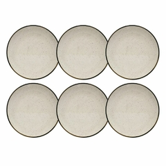 Set x 6 platos playos Unni brisa ceramica Oxford - comprar online