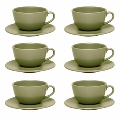 UNNI OLIVA - SET X 6 TAZAS DE TE CON PLATO 200 CC OXFORD