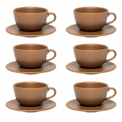 UNNI AVELA - SET X 6 TAZAS DE TE CON PLATO 200 CC OXFORD