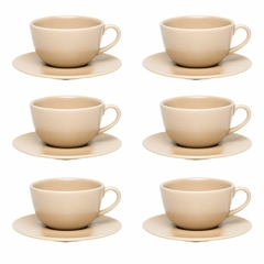 UNNI MERENGUE - SET X 6 TAZAS DE TE CON PLATO 200 CC OXFORD