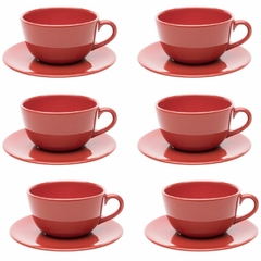 Unni Red - Tazas de Te x 6 200 cc C/Plato Oxford