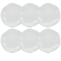 RYO BLANCO - SET X 6 PLATOS PLAYOS 27.5 CM PORCELANA OXFORD