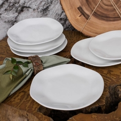 RYO BLANCO - SET X6 PLATOS POSTRE 21.5 CM PORCELANA OXFORD en internet