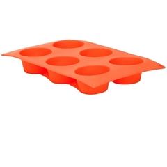 SILICONA - MOLDE PARA 6 MUFFINS NARANJA