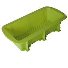 SILICONA - MOLDE BUDIN 24X10 CM VERDE