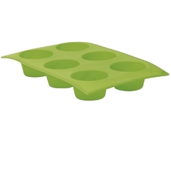 SILICONA - MOLDE PARA 6 MUFFINS VERDE