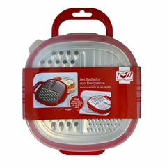 RALLADOR DE ACERO INOXIDABLE CON RECIPIENTE Y TAPA en internet