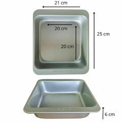 Molde Torta Cuadrado 20cm Antiadherente Fuente Horno Asadera en internet