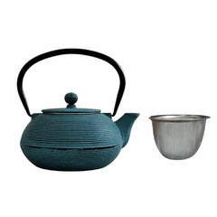 Tetera hierro fundido con filtro infusor 500 ml color azul - comprar online