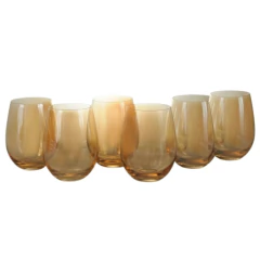 Vaso Vidrio Copa Copón Agua Vino Fume Ambar 500 cc 6 UN - comprar online