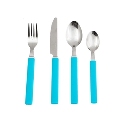 SET DE CUBIERTOS X24 PIEZAS RECTANGULAR TURQUESA - comprar online