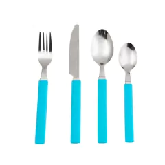 SET DE CUBIERTOS X24 PIEZAS RECTANGULAR TURQUESA - comprar online