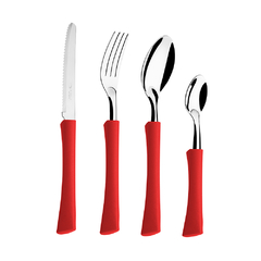 Inova - Cubiertos x 24 Piezas Mango Rojo