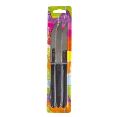 DI SOLLE - BLISTER X 3 CUCHILLOS ACERO INOXIDABLE NEGRO