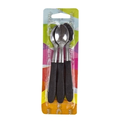 DI SOLLE - BLISTER X 3 CUCHARITAS ACERO INOXIDABLE NEGRO