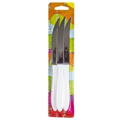 DI SOLLE - BLISTER X 3 CUCHILLOS ACERO INOXIDABLE BLANCO