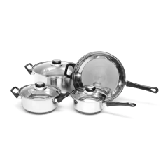 BATERIA DE COCINA X 7 PIEZAS DE ACERO INOXIDABLE