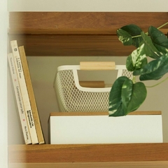 Organizador Canasto Cesto Alacena Cocina Metal Madera Natural Grande - comprar online