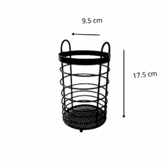 Porta Utensillos escurridor organizador cocina metal NEGRO - comprar online