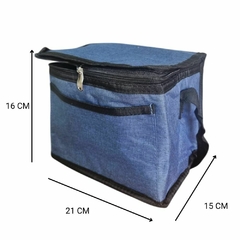 Set Vianda, lunchera escolar, conservadora azul + botella termica acero negra - comprar online