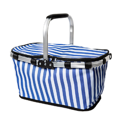 CANASTA TERMICA 32 LT PLEGABLE RAYADA
