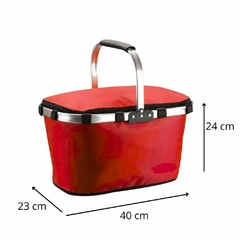 Set Camping Canasta Conservadora Roja Vajilla + Gel Refrigerante - comprar online