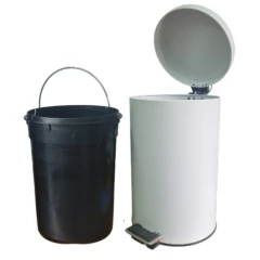 Cesto Tacho Basura 20 Lts Acero Inoxidable Pedal Cocina Casa Blanco - Kiluga | Bazar, deco y productos para el hogar