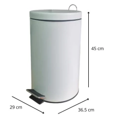 Cesto Tacho Basura 20 Lts Acero Inoxidable Pedal Cocina Casa Blanco en internet