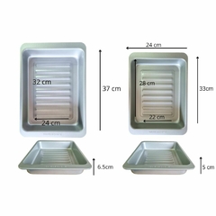 Set asadera antiadherente x2 + agarradera silicona horno - Kiluga