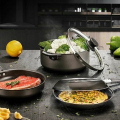 BATERIA DE COCINA CON UTENSILIOS - comprar online