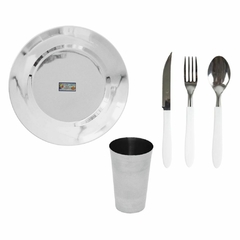 SET X1 VAJILLA AIRE LIBRE ACERO INOXIDABLE