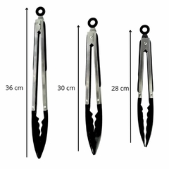 Set x3 pinzas multiuso utensilios cocina horno acero c/nylon - comprar online