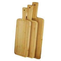 Set x 3 Bandejas Fuentes Bambu c/mango