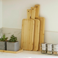 Set x 3 Bandejas Fuentes Bambu c/mango - comprar online