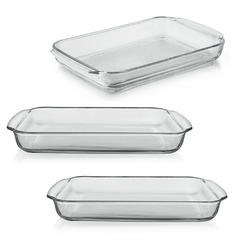 LIBBEY - SET X 3 FUENTES DE VIDRIO PARA HORNO