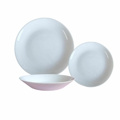 Vajilla 18 Pzas Playo Hondo Postre Bowls P/4 Vidrio Templado