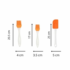 Set molde desmontable torta + budinera + utensilios silicona Naranja - Kiluga