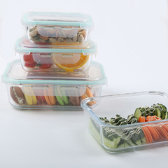 SET X 3 RECIPIENTES DE VIDRIO RECTANGULARES CON TAPA - comprar online