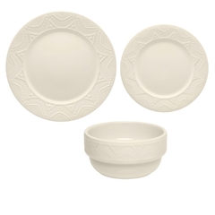 Serena Cream - Juego de Vajilla x 12 Piezas C/ Bowl Oxford