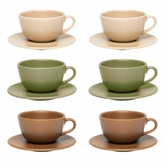 UNNI MIX - SET X 6 TAZAS DE TE CON PLATO 200 CC OXFORD