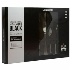 NEW YORK BLACK - JUEGO DE CUBIERTOS 24 PIEZAS LARHAUS - tienda online
