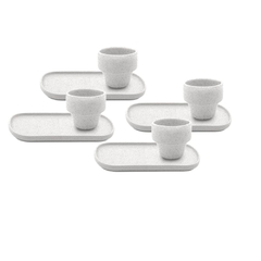 BAUNILHA - SET X 4 TAZAS DE TE 220 CC CON PLATO SATINADAS OXFORD
