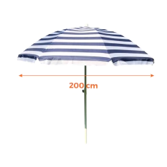 Sombrilla 2 mts rayada blanca y azul - comprar online
